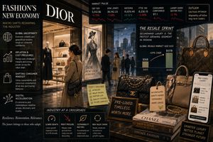Luxury fashion industry navigating economic slowdowns and digital transformation.
