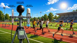 WBGT meter on a sports field for accurate heat stress measurement in 2026 sports protocols.