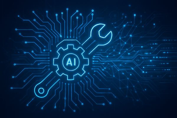 2026 AI Toolkit featuring interconnected neural networks and data streams on a circuit board